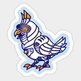 Cute Bird Robot Cartoon Sticker